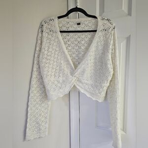 NWOT American Eagle Outfitters Openwork Twist-Front Knit Lace Women’s Cardigan